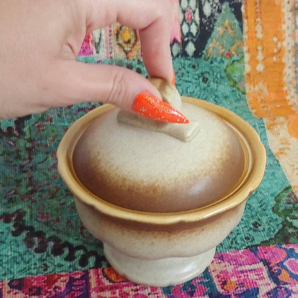 Vintage Mikasa Whole Wheat Sugar Bowl boho home decor cottagecore - Picture 4 of 5